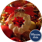 8446 - Festive Decor - Clam Rose Mini Wreath